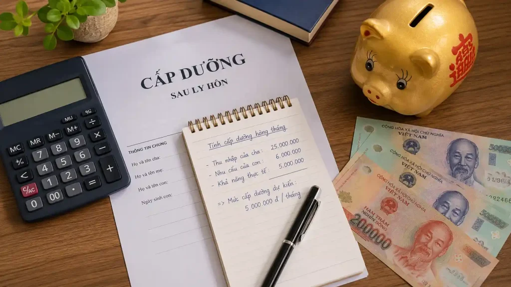 Mức cấp dưỡng được xác định dựa trên thu nhập của người cấp dưỡng và nhu cầu thực tế của con