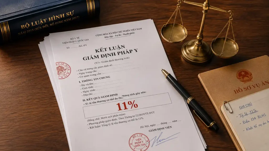 cố ý gây thương tích 11%