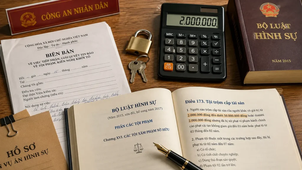 trộm cắp dưới 2 triệu