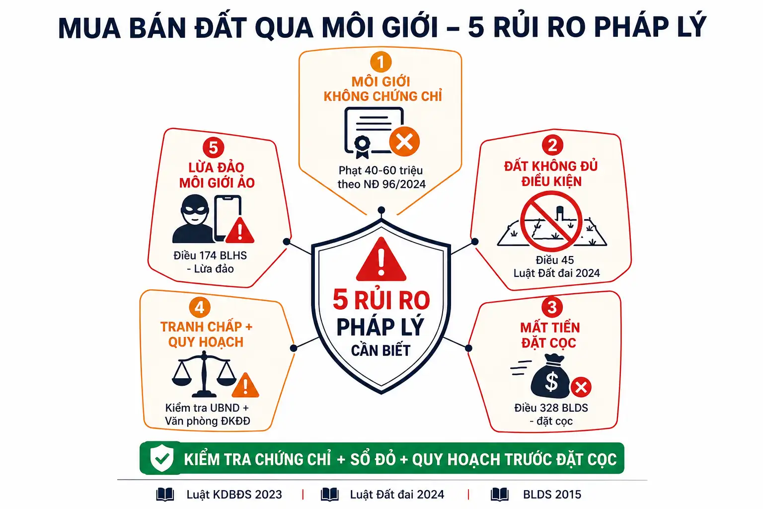 5 rủi ro pháp lý phổ biến khi mua bán đất qua môi giới - từ môi giới ảo đến hợp đồng bất lợi