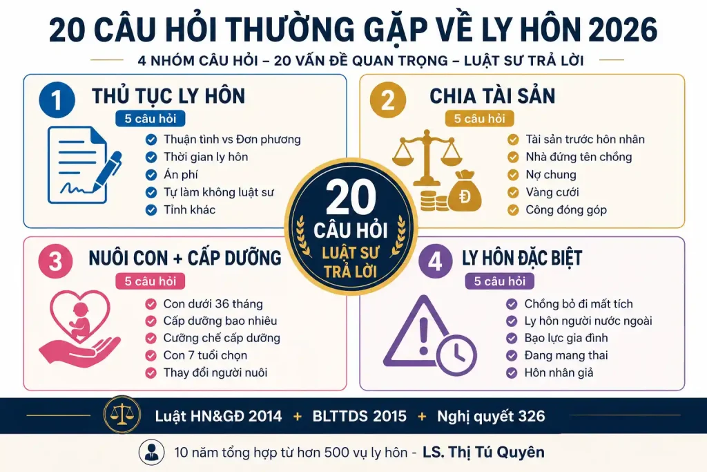 câu hỏi thường gặp về ly hôn